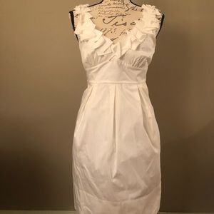 Cotton White BCBG Fit and Flare Dress